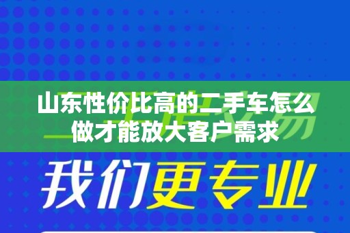 山东性价比高的二手车怎么做才能放大客户需求