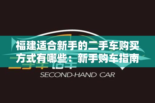 福建适合新手的二手车购买方式有哪些：新手购车指南