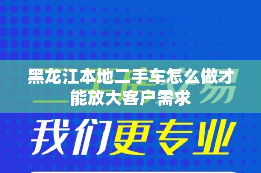 黑龙江本地二手车怎么做才能放大客户需求