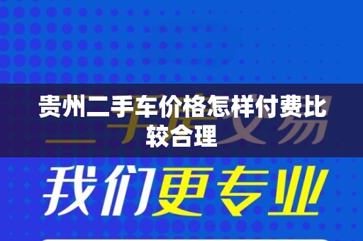 贵州二手车价格怎样付费比较合理