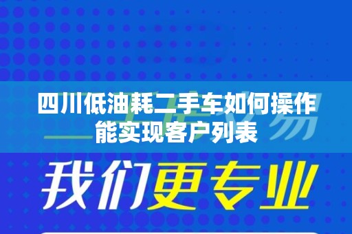 四川低油耗二手车如何操作能实现客户列表