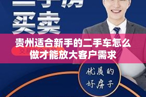 贵州适合新手的二手车怎么做才能放大客户需求