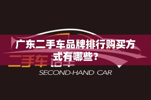 广东二手车品牌排行购买方式有哪些？