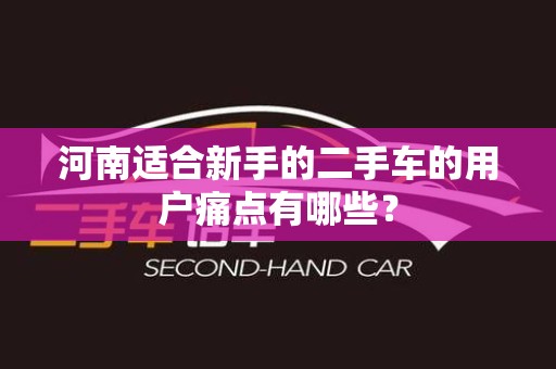 河南适合新手的二手车的用户痛点有哪些？