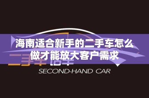 海南适合新手的二手车怎么做才能放大客户需求