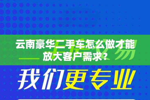 云南豪华二手车怎么做才能放大客户需求？