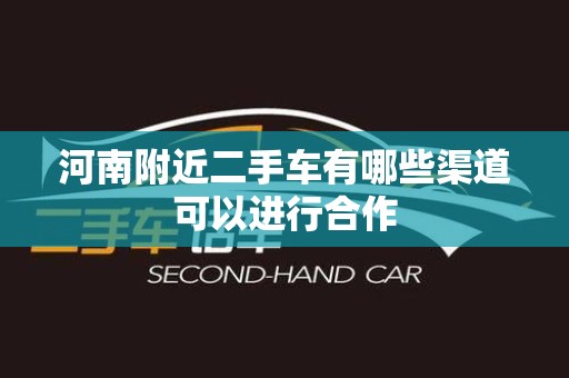 河南附近二手车有哪些渠道可以进行合作