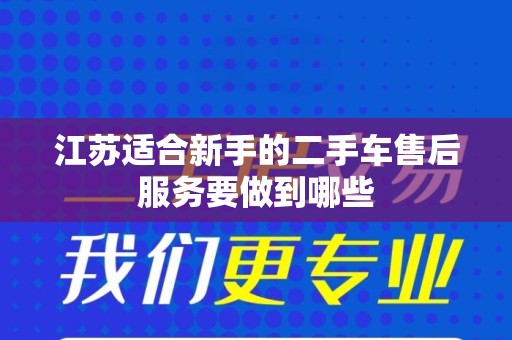 江苏适合新手的二手车售后服务要做到哪些