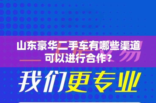 山东豪华二手车有哪些渠道可以进行合作？