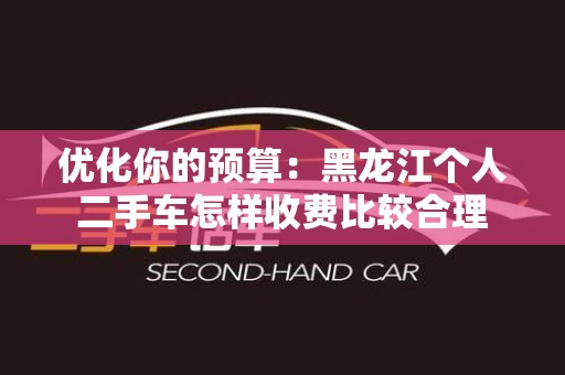 优化你的预算：黑龙江个人二手车怎样收费比较合理