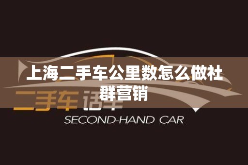 上海二手车公里数怎么做社群营销
