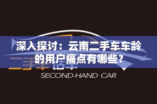 深入探讨：云南二手车车龄的用户痛点有哪些？