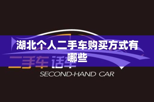 湖北个人二手车购买方式有哪些