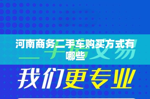 河南商务二手车购买方式有哪些