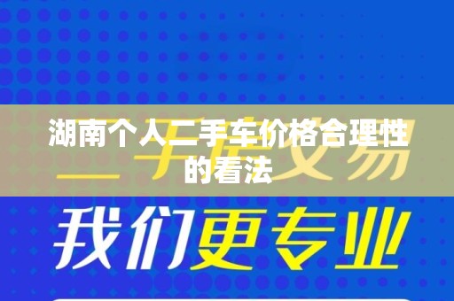 湖南个人二手车价格合理性的看法