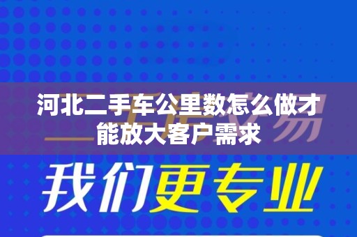 河北二手车公里数怎么做才能放大客户需求