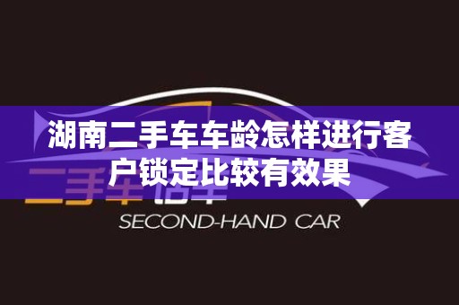 湖南二手车车龄怎样进行客户锁定比较有效果