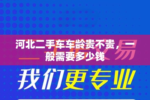 河北二手车车龄贵不贵，一般需要多少钱