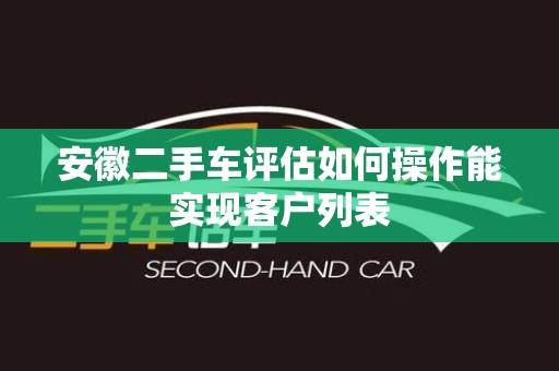 安徽二手车评估如何操作能实现客户列表