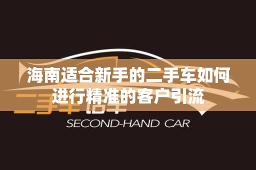 海南适合新手的二手车如何进行精准的客户引流
