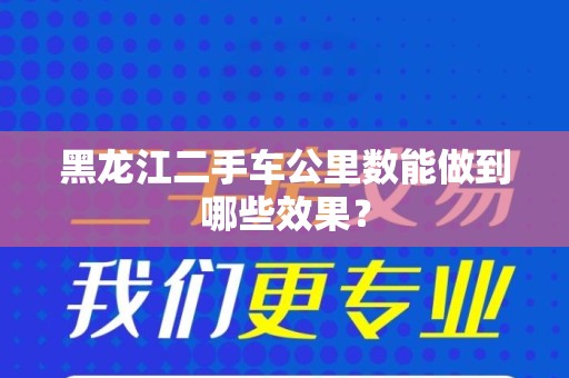 黑龙江二手车公里数能做到哪些效果？