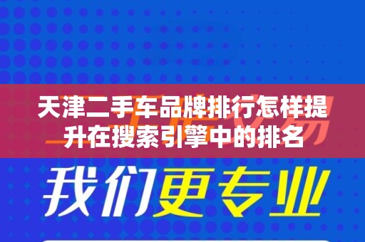天津二手车品牌排行怎样提升在搜索引擎中的排名