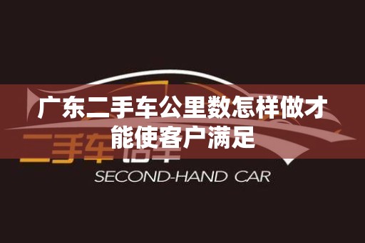广东二手车公里数怎样做才能使客户满足