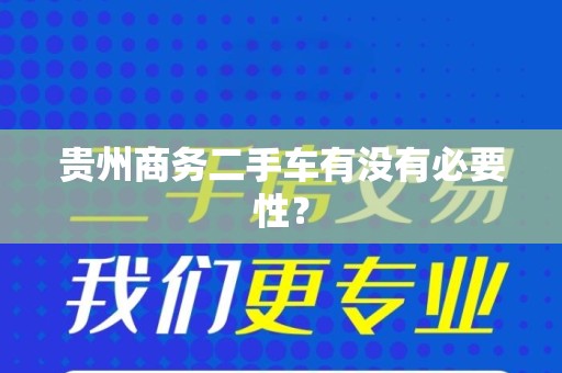 贵州商务二手车有没有必要性？