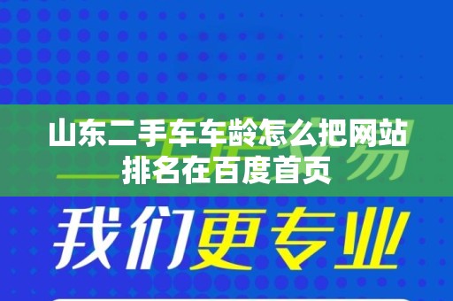 山东二手车车龄怎么把网站排名在百度首页