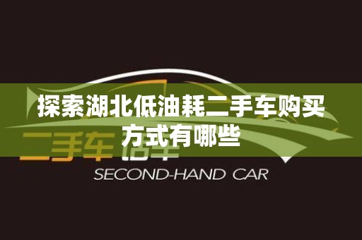 探索湖北低油耗二手车购买方式有哪些