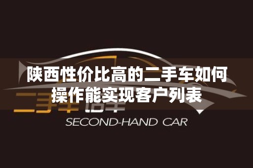陕西性价比高的二手车如何操作能实现客户列表