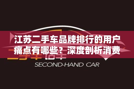 江苏二手车品牌排行的用户痛点有哪些？深度剖析消费痛点与解决方案