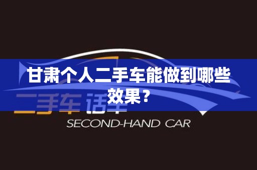甘肃个人二手车能做到哪些效果？