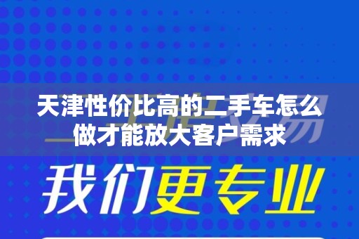 天津性价比高的二手车怎么做才能放大客户需求