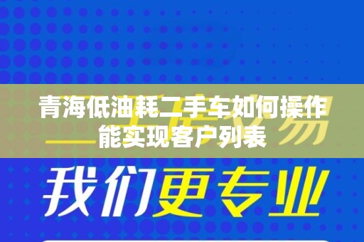 青海低油耗二手车如何操作能实现客户列表