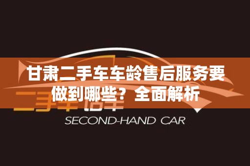 甘肃二手车车龄售后服务要做到哪些？全面解析