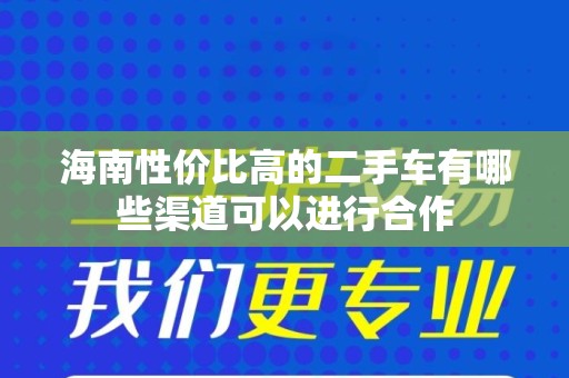 海南性价比高的二手车有哪些渠道可以进行合作