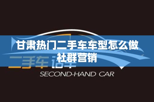 甘肃热门二手车车型怎么做社群营销