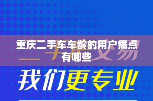 重庆二手车车龄的用户痛点有哪些