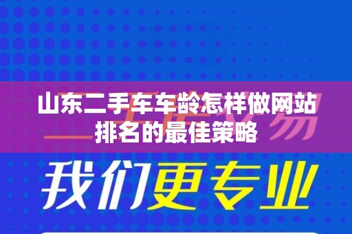山东二手车车龄怎样做网站排名的最佳策略
